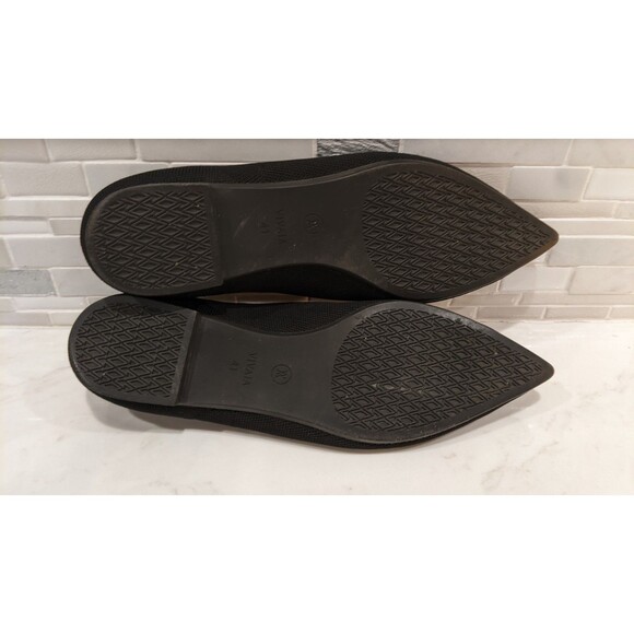 VIVAIA Pointed-Toe V-Cut Flats in Deep Black Size 41 or 9.5-10 - Picture 11 of 14